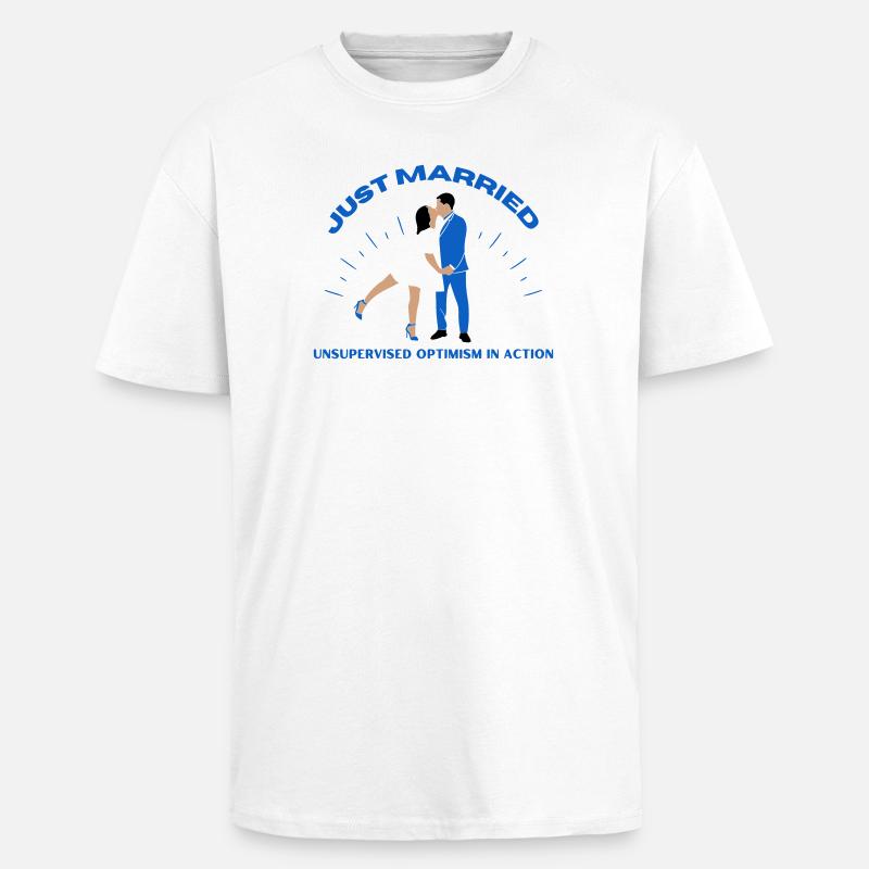 just married | Wedding - Heavy Oversized T-Shirt - white