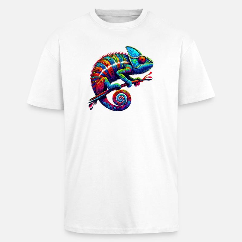 Caméléon - T-shirt unisexe oversize épais - blanc