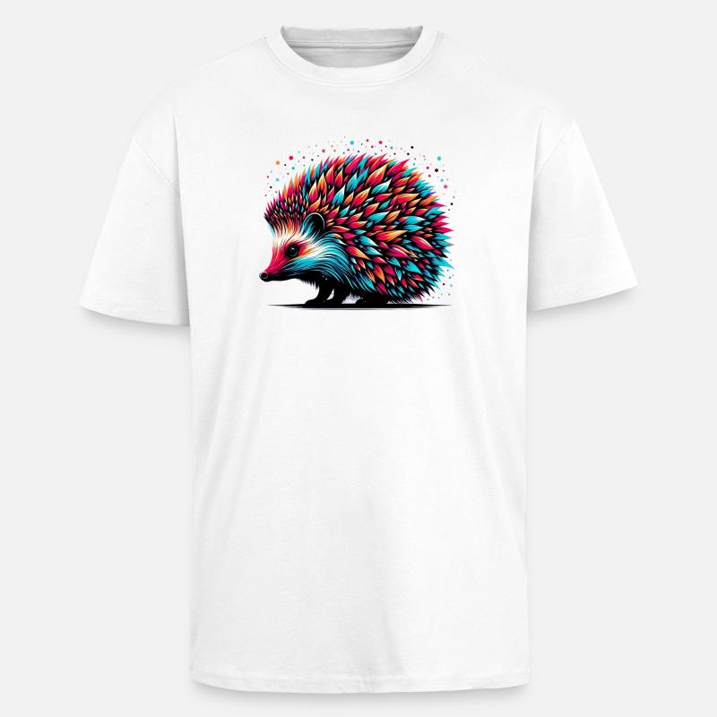 Hérisson - T-shirt unisexe oversize épais - blanc