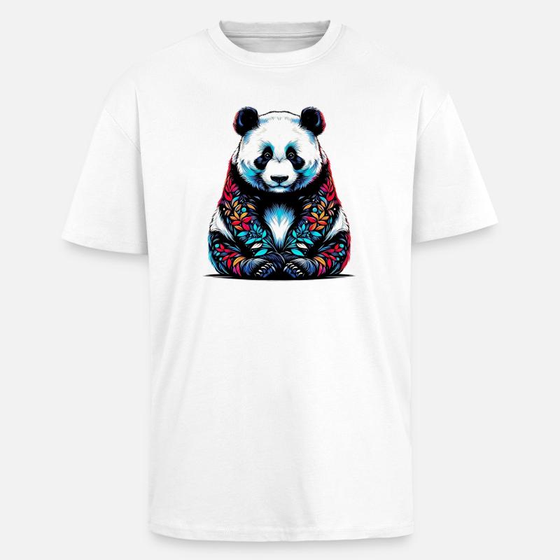 Panda - T-shirt unisexe oversize épais - blanc