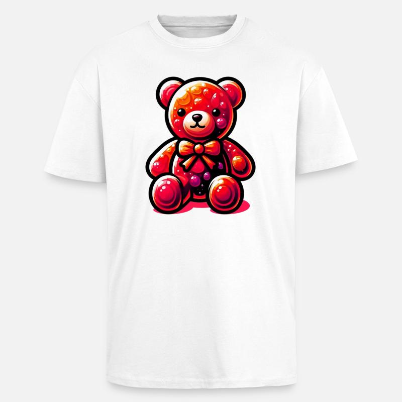Bear - Unisex Oversized Heavyweight T-shirt - white