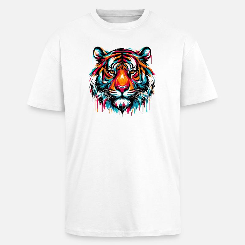 Tigre - T-shirt unisexe oversize épais - blanc