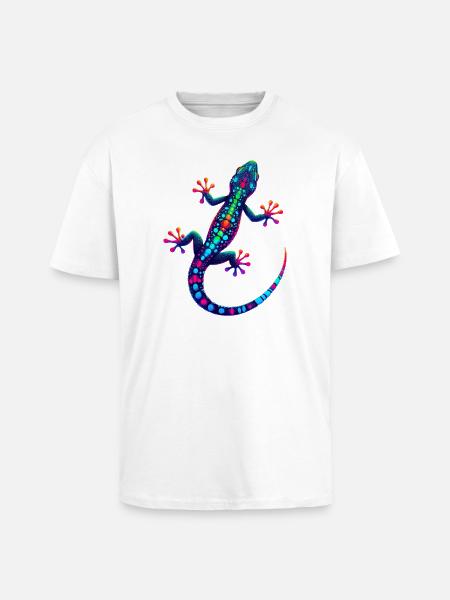 Gecko - Unisex Oversized Heavyweight T-shirt - white