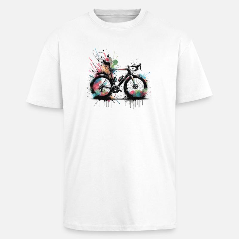 Fahrrad Sprayfarben Splash - Oversized Heavyweight Unisex T-Shirt - Weiß