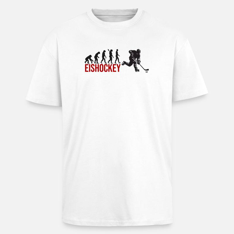 Evolution Eishockey - Oversized Heavyweight Unisex T-Shirt - Weiß