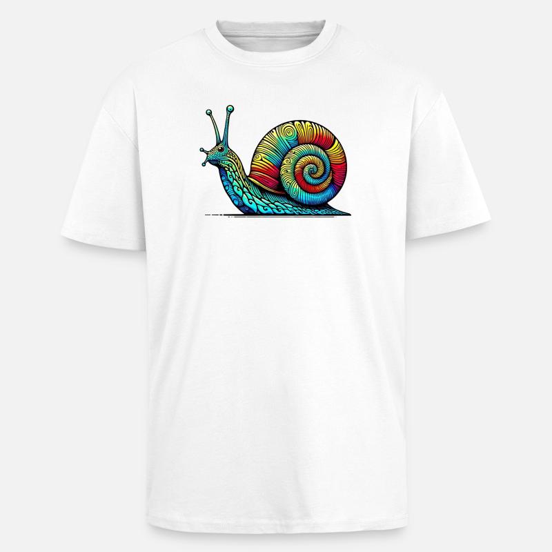 Escargot - T-shirt unisexe oversize épais - blanc