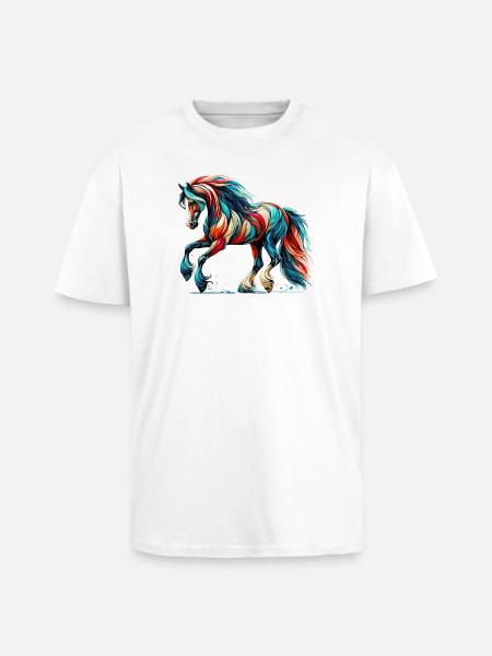Cheval - T-shirt unisexe oversize épais - blanc