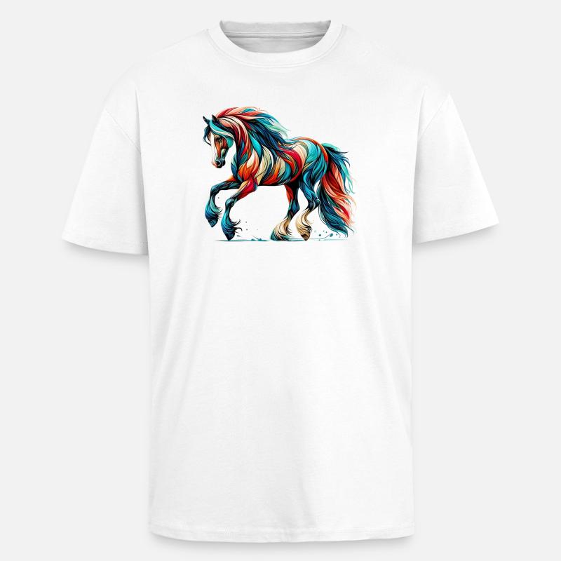 Horse - Unisex Oversized Heavyweight T-shirt - white