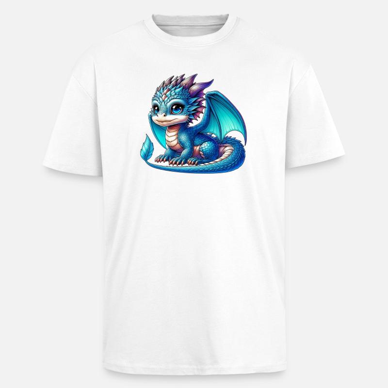 Drache - Oversized Heavyweight Unisex T-Shirt - Weiß