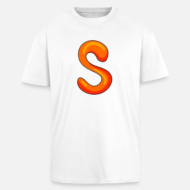 Letter S Initial Letter - Unisex Oversized Heavyweight T-shirt - white