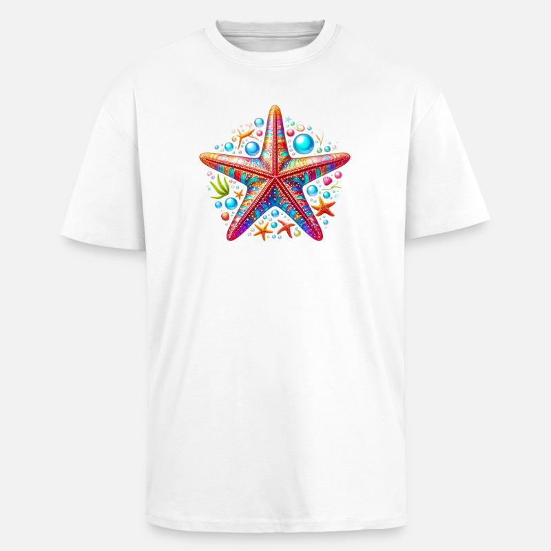 Seestern - Oversized Heavyweight Unisex T-Shirt - Weiß