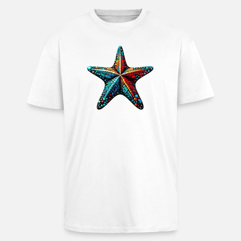 Seestern - Oversized Heavyweight Unisex T-Shirt - Weiß