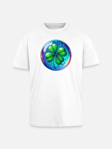 Four-leaf clover - Unisex Oversized Heavyweight T-shirt - white