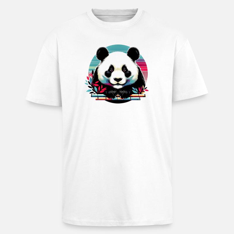 Panda - T-shirt unisexe oversize épais - blanc