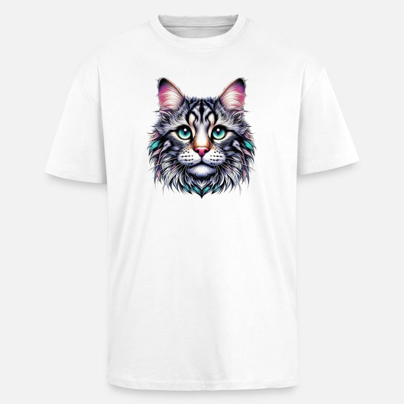 Katze - Oversized Heavyweight Unisex T-Shirt - Weiß