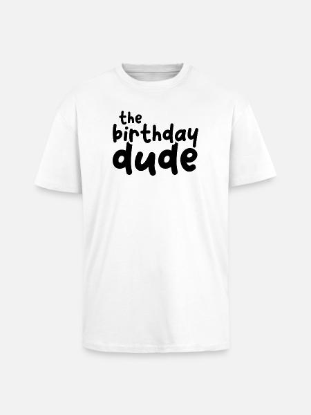 födelsedagskillen födelsedagspojke kille ikon rolig - Unisex oversized t-shirt i kraftig kvalitet - vit