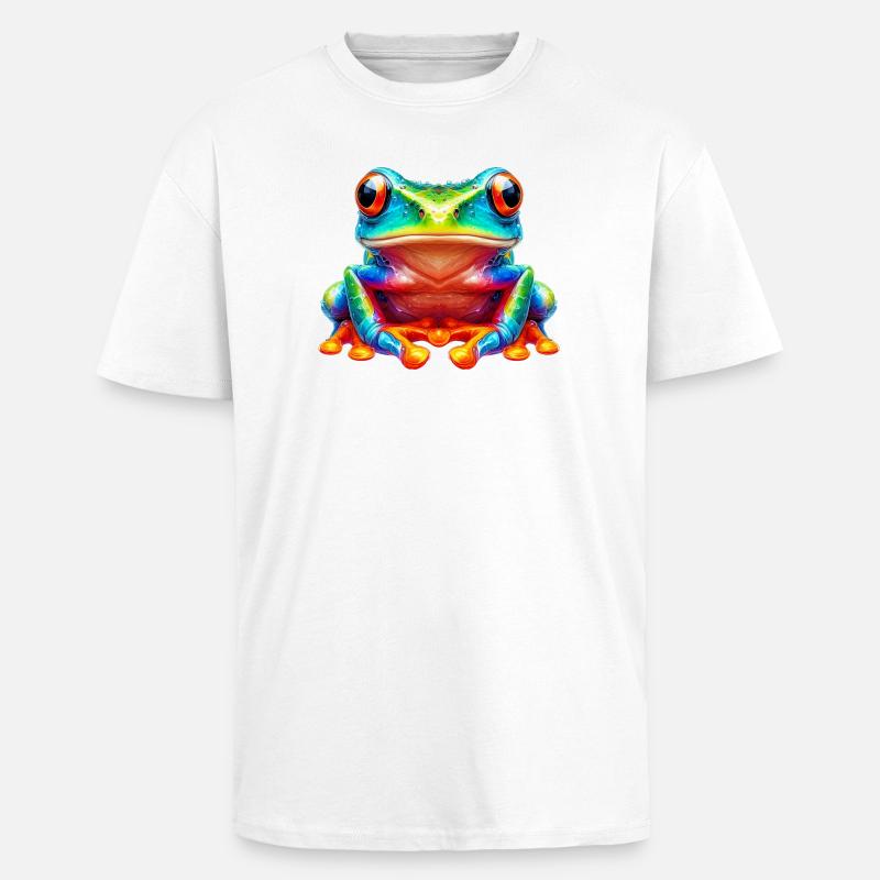 Frosch - Oversized Heavyweight Unisex T-Shirt - Weiß