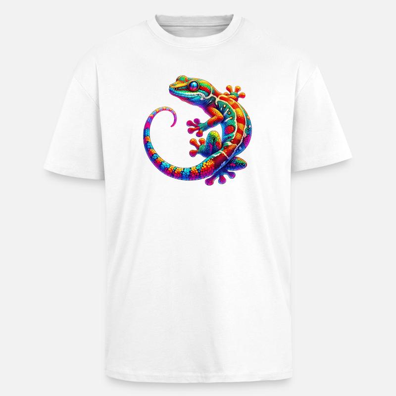 Gecko - Oversized Heavyweight Unisex T-Shirt - Weiß