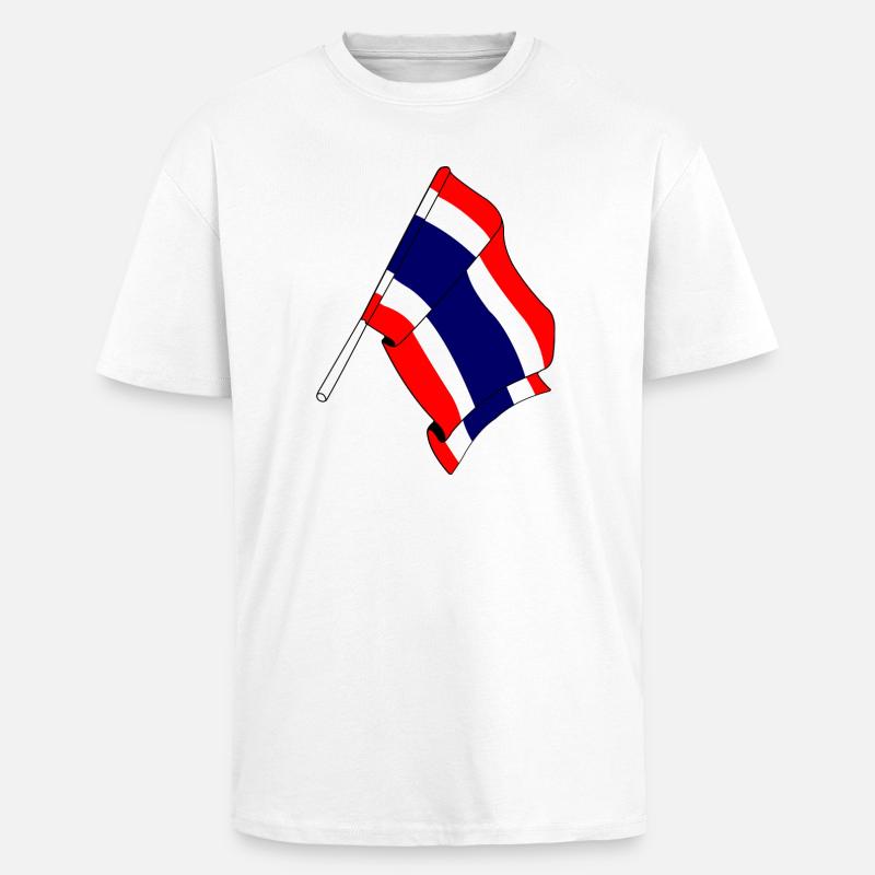 Drapeau de la Thaïlande - T-shirt unisexe oversize épais - blanc