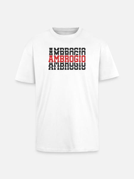 t-shirt Ambrogio gift t-shirt stacked text - Unisex Oversized Heavyweight T-shirt - white