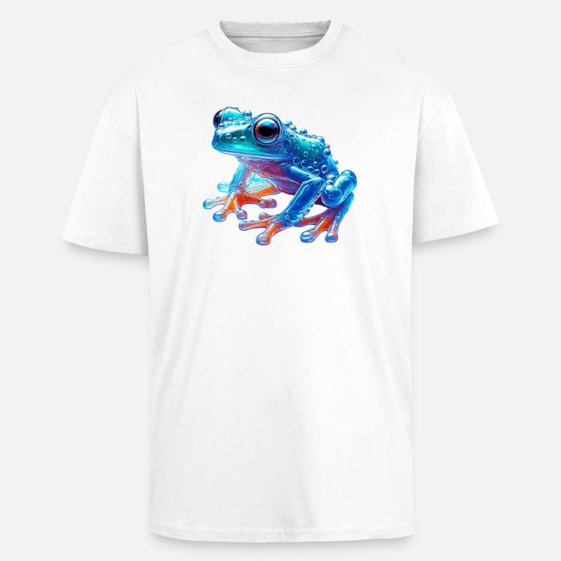 Frosch - Oversized Heavyweight Unisex T-Shirt - Weiß