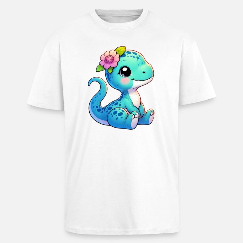 Dinosaur - Unisex Oversized Heavyweight T-shirt - white