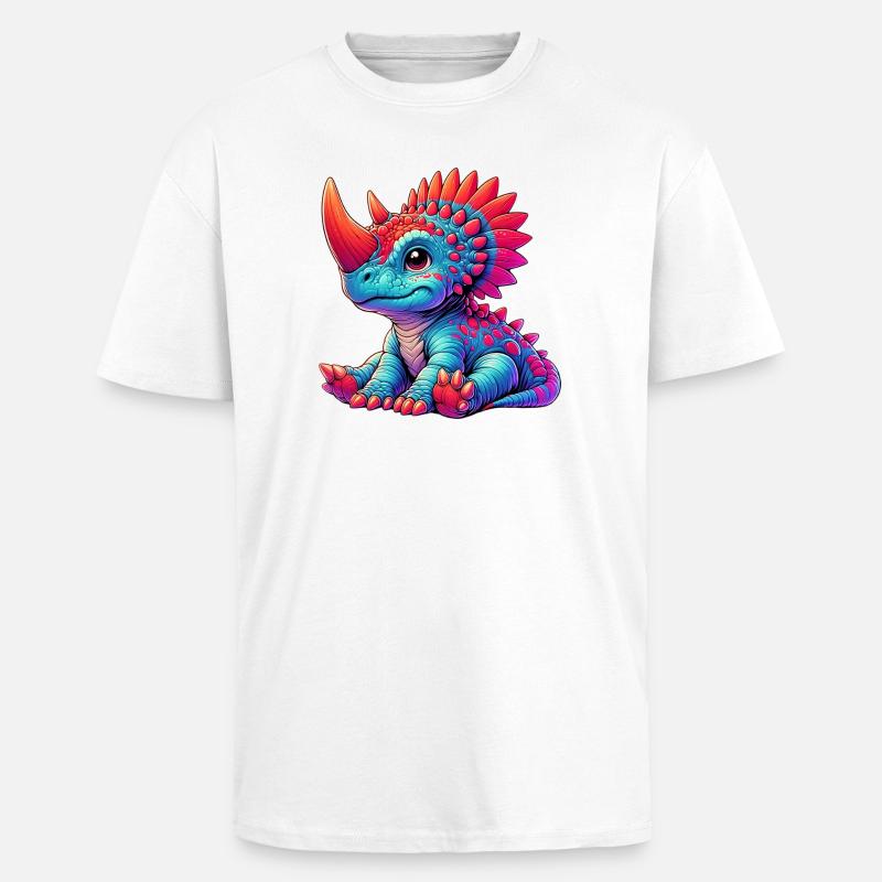 Dinosaur - Heavy Oversized T-Shirt - white
