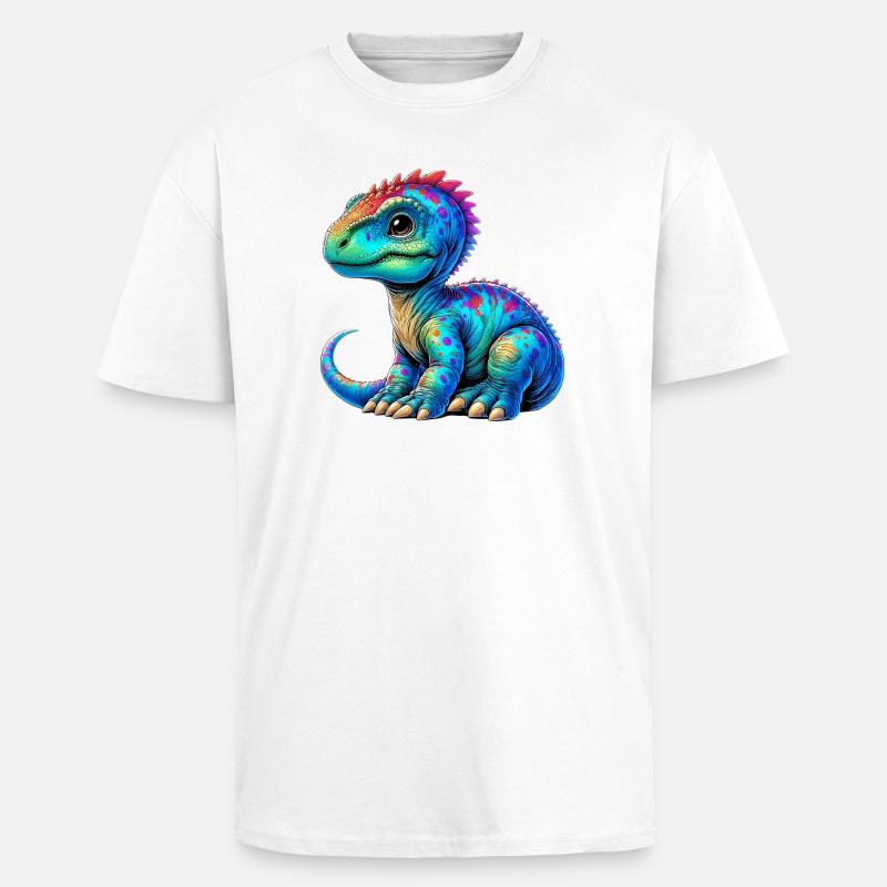 Dinosaur - Unisex Oversized Heavyweight T-shirt - white