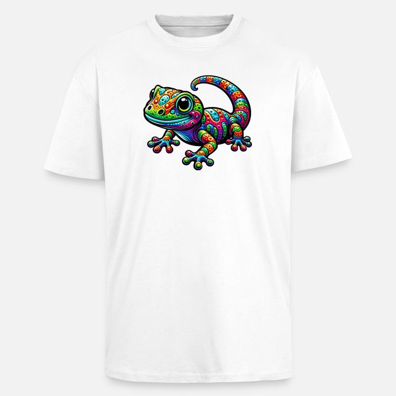 Gecko - Oversized Heavyweight Unisex T-Shirt - Weiß