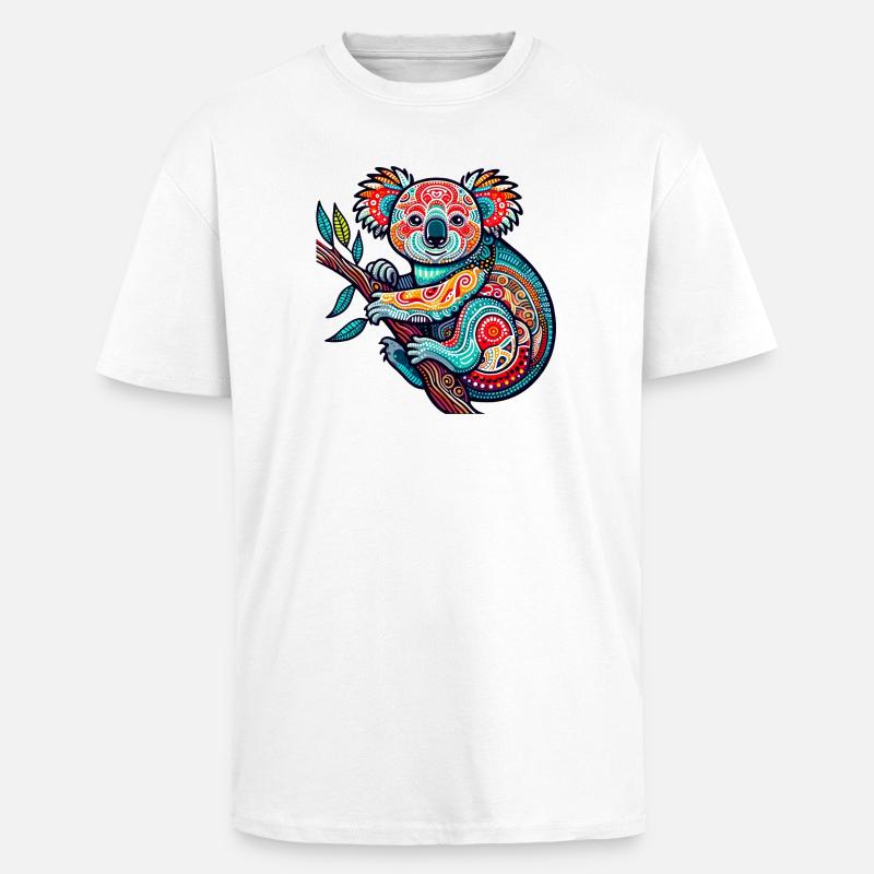Koala - T-shirt unisexe oversize épais - blanc