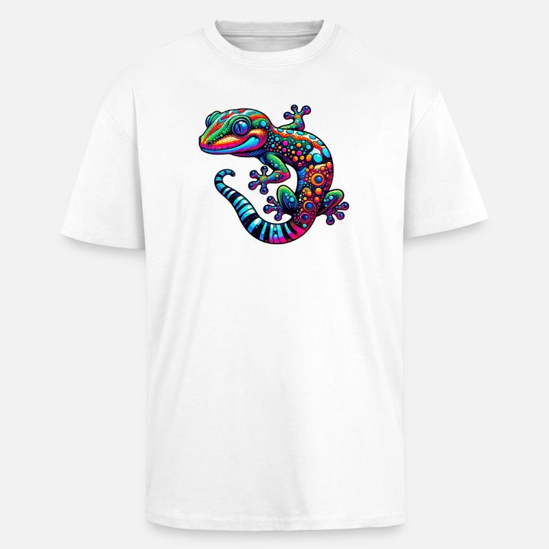 Gecko - Oversized Heavyweight Unisex T-Shirt - Weiß