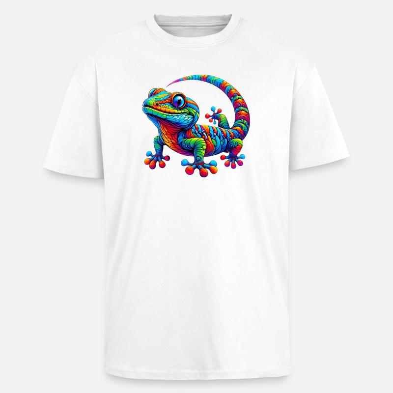 Gecko - Oversized Heavyweight Unisex T-Shirt - Weiß