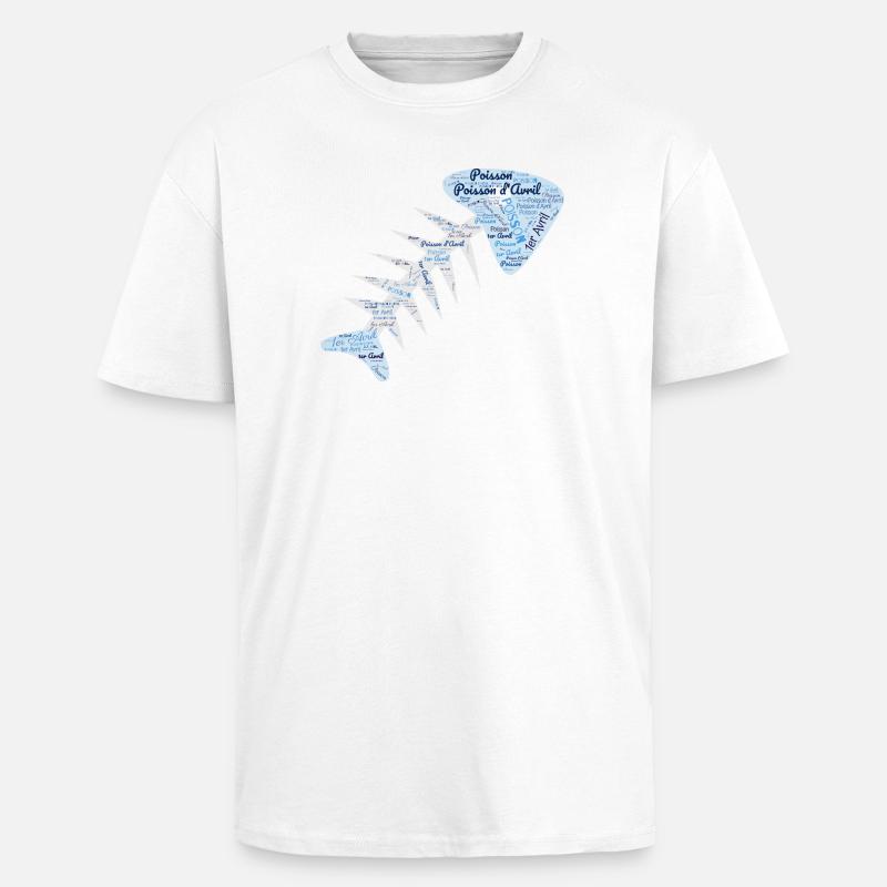 FISCH. APRILSCHERZ - Oversized Heavyweight Unisex T-Shirt - Weiß
