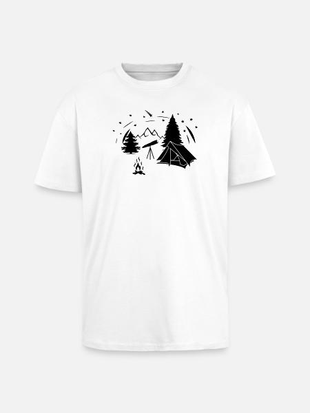 Sternenhimmel im Wald mit Starminokular - Oversized Heavyweight Unisex T-Shirt - Weiß