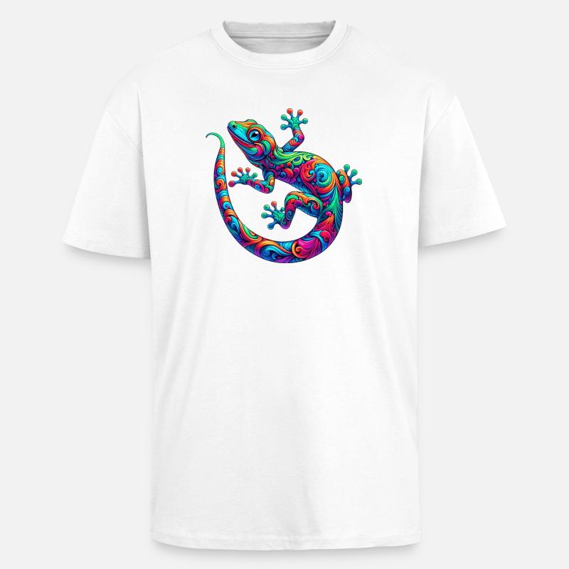 Gecko - Oversized Heavyweight Unisex T-Shirt - Weiß