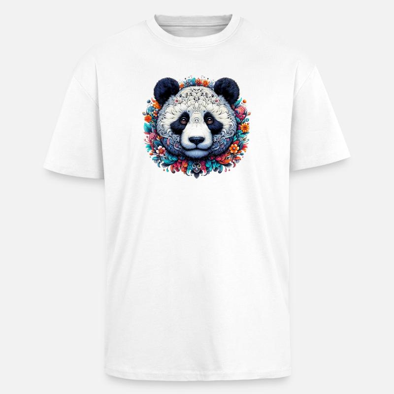 Panda - Oversized Heavyweight Unisex T-Shirt - Weiß