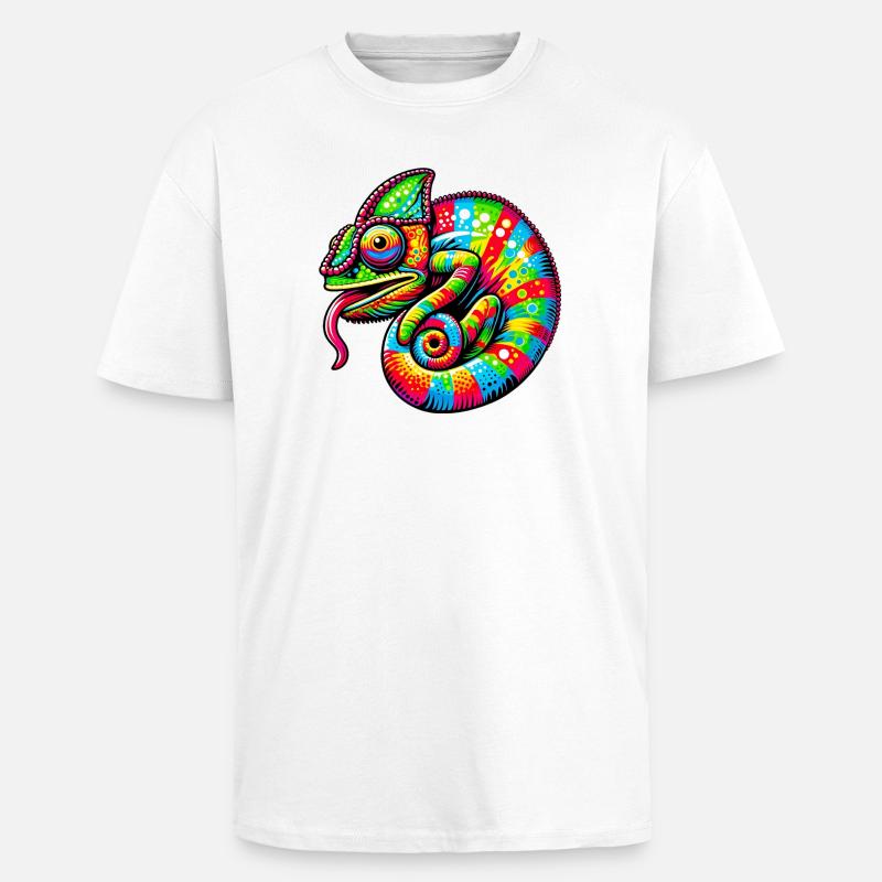 Caméléon - T-shirt unisexe oversize épais - blanc