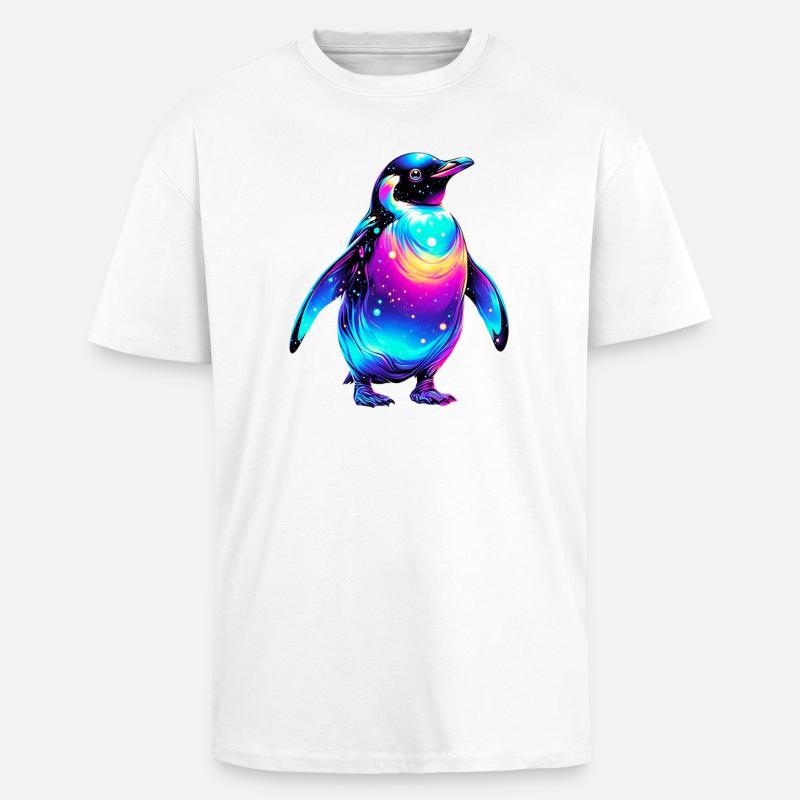 Pinguin - Oversized Heavyweight Unisex T-Shirt - Weiß