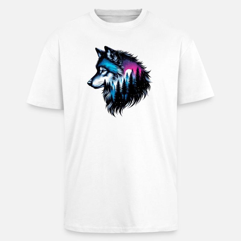 Wolf - Unisex Oversized Heavyweight T-shirt - white