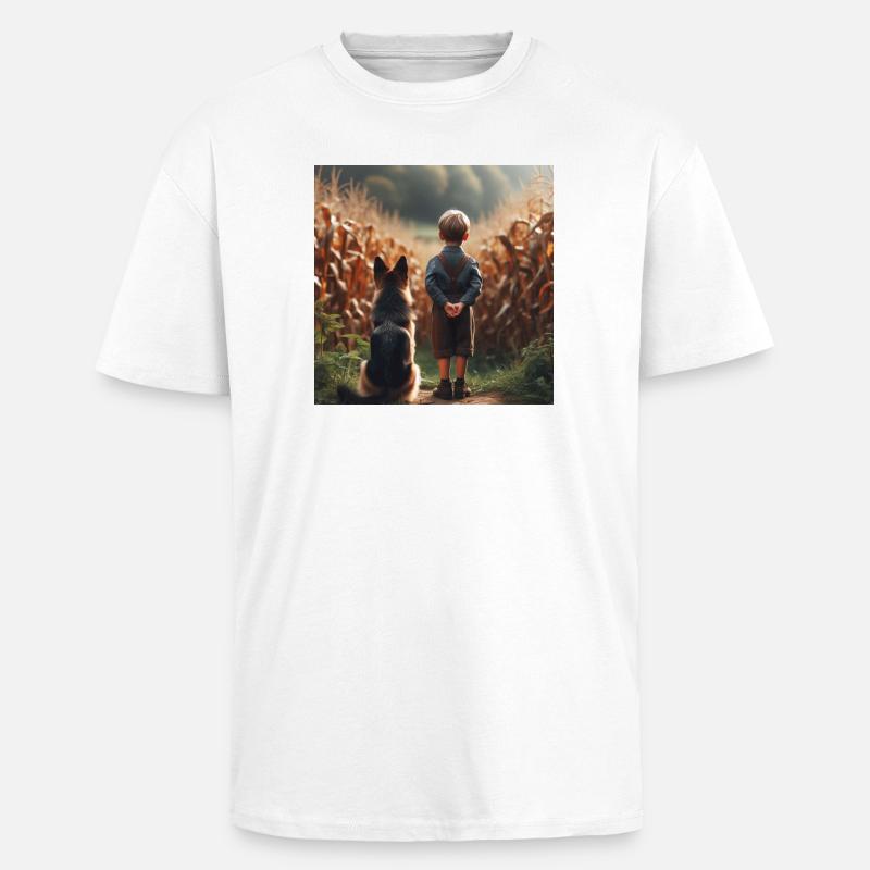 Deutscher Schäferhund Kunst - Oversized Heavyweight Unisex T-Shirt - Weiß