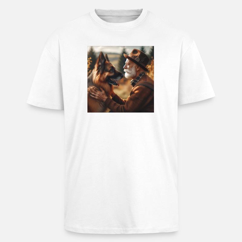 Deutscher Schäferhund Kunst - Oversized Heavyweight Unisex T-Shirt - Weiß