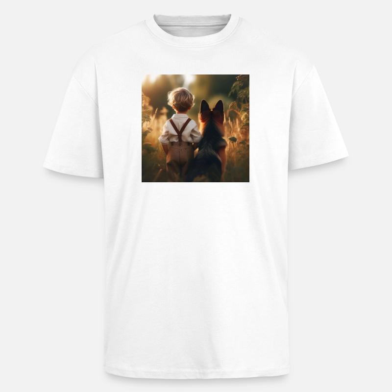 Deutscher Schäferhund Kunst - Oversized Heavyweight Unisex T-Shirt - Weiß
