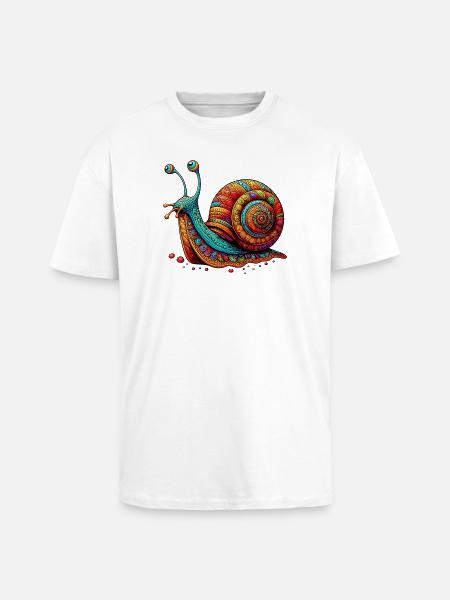 Escargot - T-shirt unisexe oversize épais - blanc