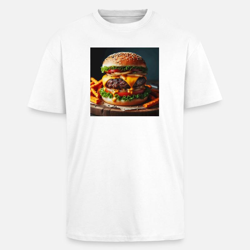 Burger complet - T-shirt unisexe oversize épais - blanc