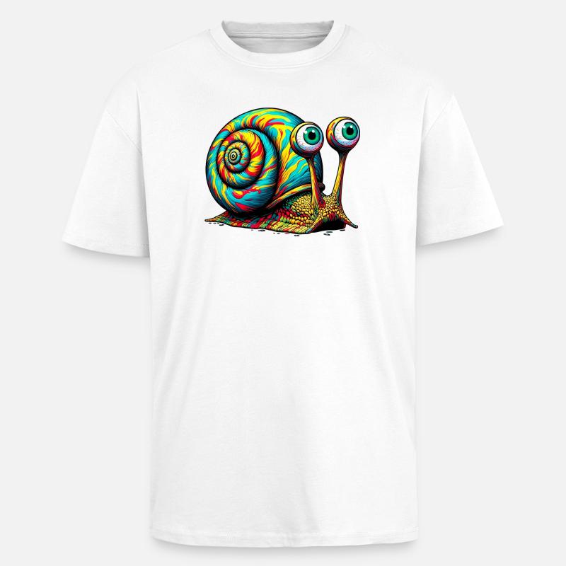 Schnecke - Oversized Heavyweight Unisex T-Shirt - Weiß
