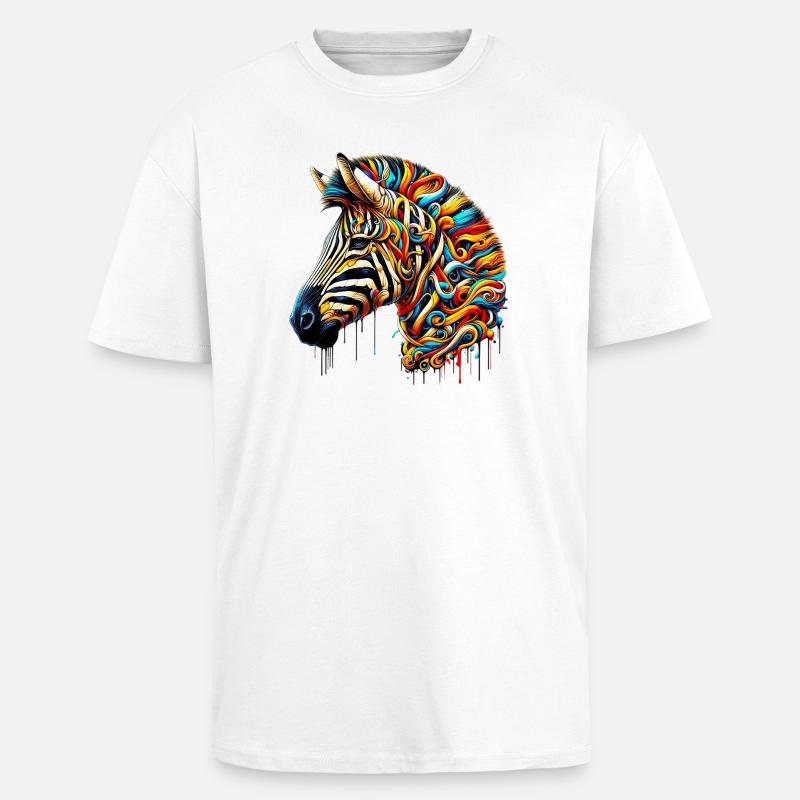 Zebra - Oversized Heavyweight Unisex T-Shirt - Weiß