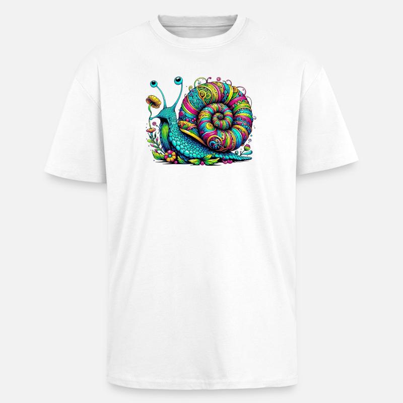 Snail - Unisex Oversized Heavyweight T-shirt - white