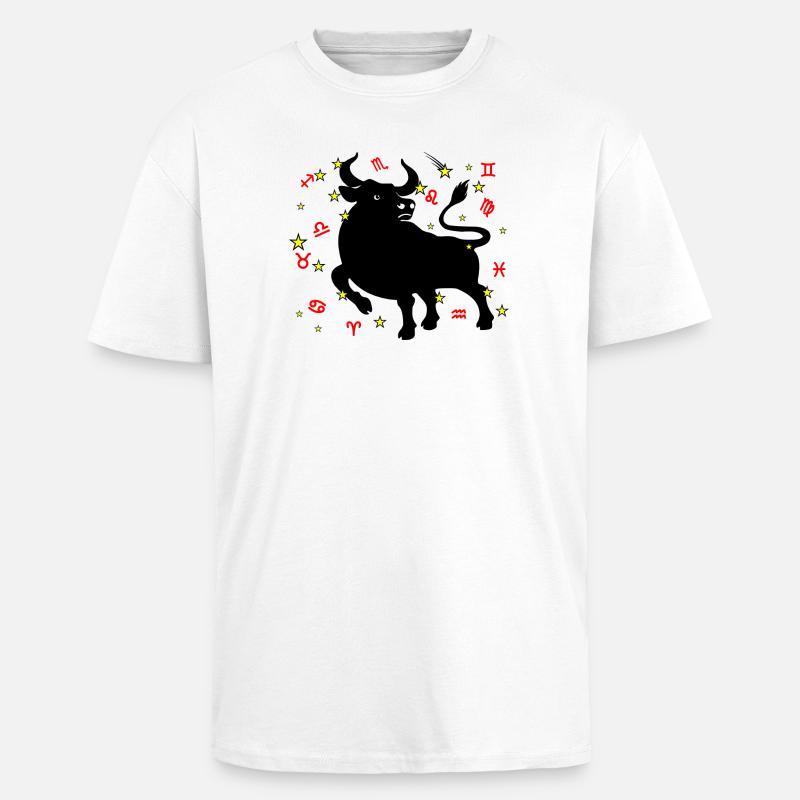 Sternzeichen Stern Logo Stier - Oversized Heavyweight Unisex T-Shirt - Weiß