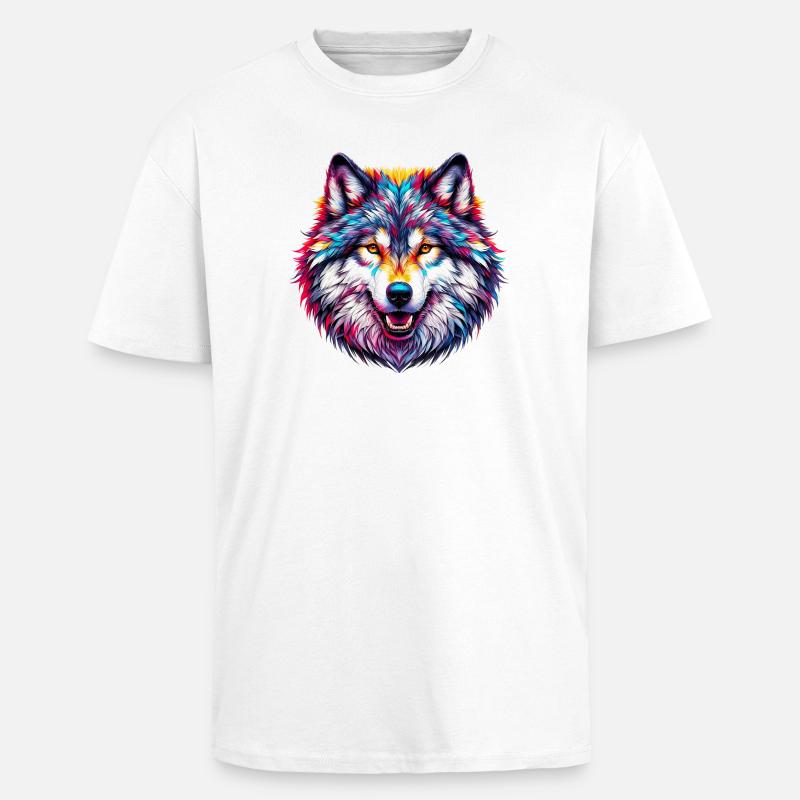 Wolf - Unisex Oversized Heavyweight T-shirt - white