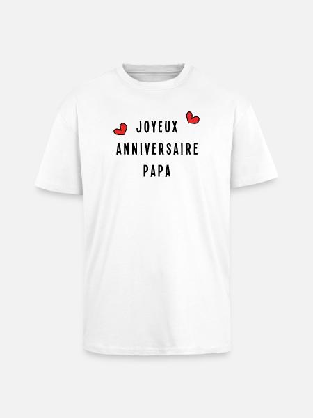 HAPPY BIRTHDAY DAD - Unisex Oversized Heavyweight T-shirt - white